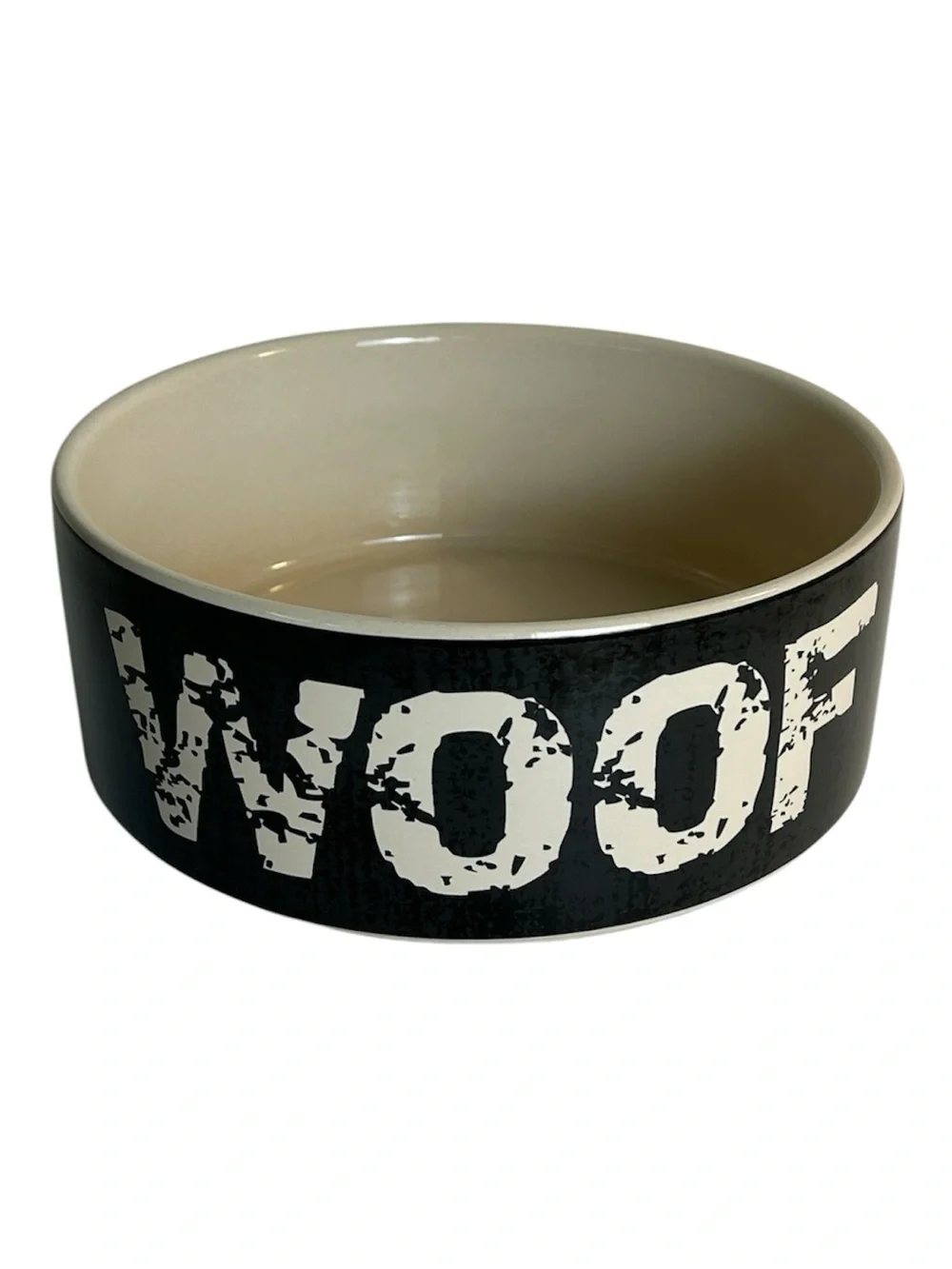 Large WOOF Stoneware Petrageous Designs Dog Food Or Water Bowl